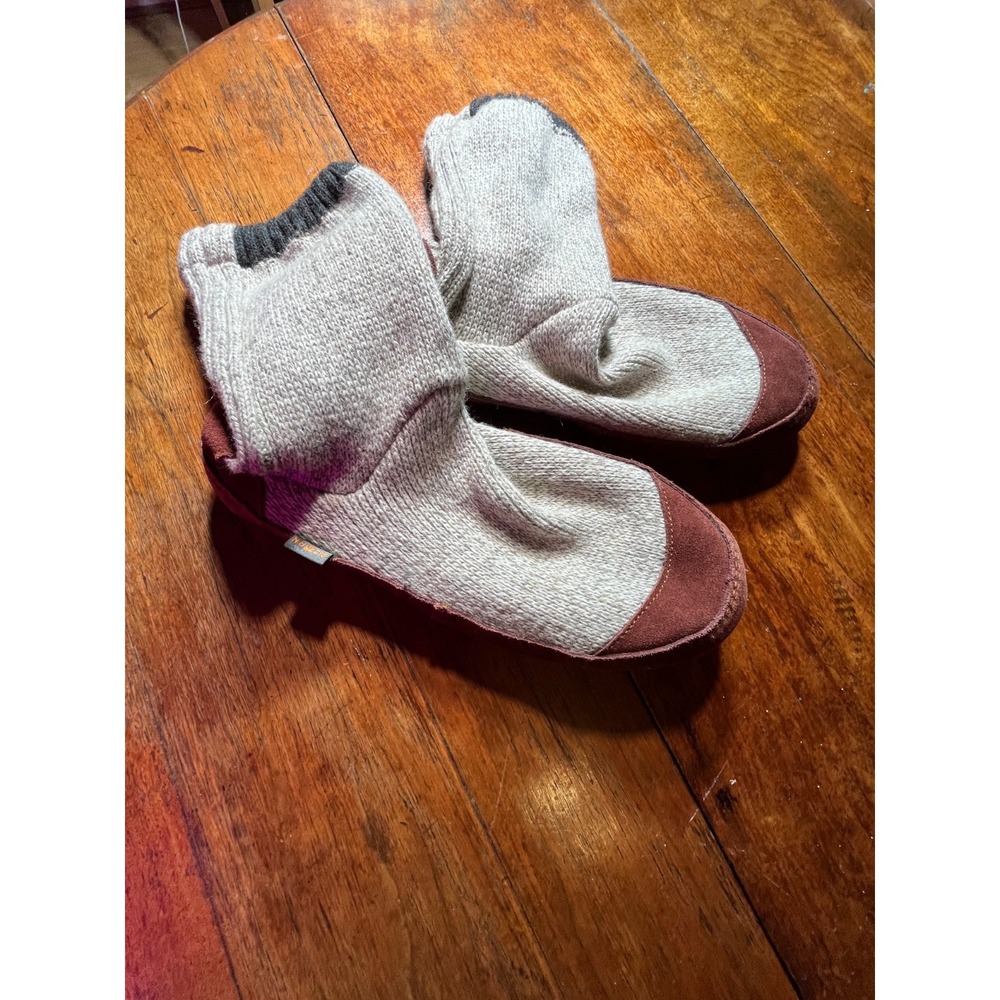 Acorn Unisex Slipper Socks Men 10.5 - 11.5 Leather Trim Classic